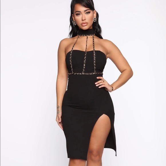 Fashion nova hardcore chain midi dress - Picture 1 of 5